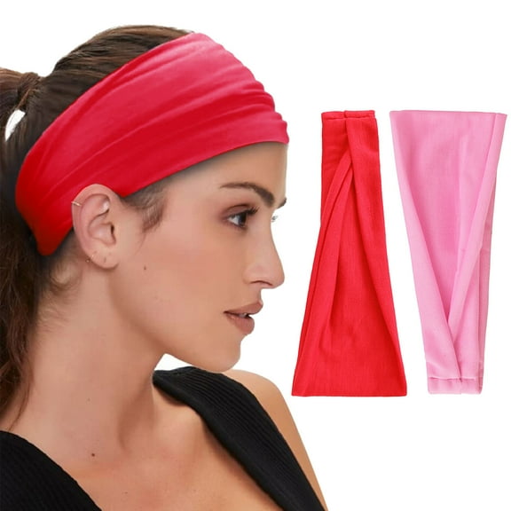 MSJUHEG Headbands for Women,Sweat Band,Running Headband,Headbands for Women Non Slip,Workout Headbands for Women,Sport Headbands Elastic Non Slip Hair Warp Pink One Size