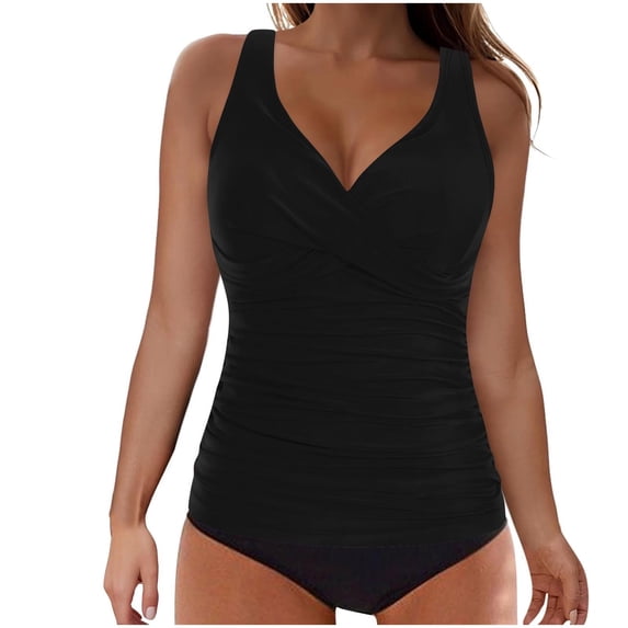MSJUHEG High Cut Bathing Suits,Strapless Bathing Suits for Women,Tie Bikini,One Shoulder Swimsuits for Women,Tummy Control Swimsuits for Women,Full Coverage Swimsuits for Women, Black L