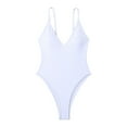 thumbnail image 1 of MSJUHEG High Cut Swimsuit,High Waist Bathing Suit,Tie Side,High Cut Backless,Strapless Bathing Suits,Swimsuits for Women 2025,Tummy Control Swimsuits for Women White L, 1 of 8