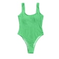 thumbnail image 1 of MSJUHEG Hollow Monokini Swimwear,High Cut,Monokini Swimsuits for Women,Strapless Bathing Suits,Tummy Control Bathing Suits,Short Sleeve Bathing Suit,Halter Swimwear Green M, 1 of 7