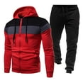 thumbnail image 1 of MSJUHEG Hoodies For Men Zip Up Hoodie Men With Pants Hoodie Plus Leisure Winter Fleece Hooded Plush Women Suits Sweaters Zipper And Pants Sweatershirt Top Trousers Hoodie Red L, 1 of 4