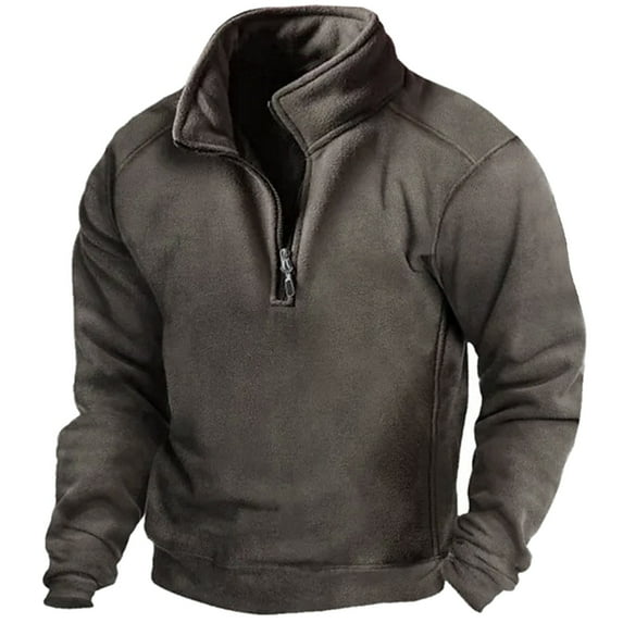MSJUHEG Hoodies For Men Zip Up Hoodie Zip Sweatshirt Polar Fleece Half Zip Plain Sports Streetwear Basic Spring Fall Clothing Apparel Hoodies Sweatshirts Long Sleeve Hoodie Gray Xl