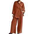thumbnail image 1 of MSJUHEG Jogger Sets for Women 2 Piece,Two Piece Sets for Women,Yoga Pants Set,Wide Leg Jumpsuits for Women,Solid Color Cropped Sleeve Shirt Loose Pants Two Set,Women's Jumpsuits Red 3XL, 1 of 4