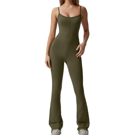 MSJUHEG Jumpers for Women,One Piece Jumpsuits for Women,Beach Outfits for Women,Petite Jumpsuits for Women,Jumpsuits Spaghetti Straps Bodycon Unitard Playsuit,Jumpsuit Scrubs for Women Green S