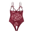 thumbnail image 1 of MSJUHEG Jumpsuits For Women One Piece Jumpsuit Women Bow Lace Hollow Open Crotch Teddy Bodysuit Backless Jumpsuit Shapewear Bodysuit Red Xl, 1 of 6