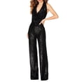 thumbnail image 1 of MSJUHEG Jumpsuits For Women One Piece Jumpsuits For Women New Jumpsuit Sleeveless Halter Neck Sequin Pants Women Womens Jumpsuit Black L, 1 of 4