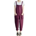 thumbnail image 1 of MSJUHEG Jumpsuits For Women One Piece Jumpsuits For Women Women Sleeveless Dungarees Loose Long Playsuit Party Jumpsuit Womens Jumpsuit Red S, 1 of 1