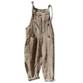 thumbnail image 1 of MSJUHEG Jumpsuits For Women Dressy Cargo Pants Women Fashion Women Pocket Bandage Sleeveless Jumpsuit Stripe Bodysuit Playsuit Romper Jumpsuit Beige M, 1 of 6