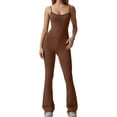 thumbnail image 1 of MSJUHEG Jumpsuits For Women Dressy Crewneck Sweatshirts Jumpsuits For Women Spaghetti Straps Scoop Neck Bodycon Full Length Casual Unitard Playsuit Joggers For Women Brown Xl, 1 of 8