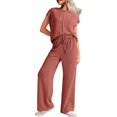 thumbnail image 1 of MSJUHEG Jumpsuits for Women,Jogging Suits for Women Plus Size,Lounge Sets for Women,2 Piece Outfits Sets Cap Sleeve Pullover Tops,Matching Sets Women Clothing,Track Suits for Women Set Red 2XL, 1 of 9
