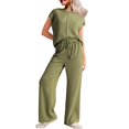 thumbnail image 1 of MSJUHEG Jumpsuits for Women,Jogging Suits for Women Plus Size,Lounge Sets for Women,2 Piece Outfits Sets Cap Sleeve Pullover Tops,Matching Sets Women Clothing,Track Suits for Women Set Army Green L, 1 of 9