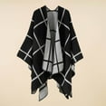 thumbnail image 1 of MSJUHEG Kimonos,Poncho Sweater Women,Cape Coat,Shawl Wraps,Wrap Cardigan,Blocking Autumn Winter Windproof Warm Cloak Shawl Cardigan Shawl Black One Size, 1 of 7