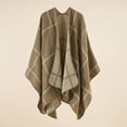 thumbnail image 1 of MSJUHEG Kimonos,Poncho Sweater Women,Cape Coat,Shawl Wraps,Wrap Cardigan,Blocking Autumn Winter Windproof Warm Cloak Shawl Cardigan Shawl Khaki One Size, 1 of 3