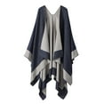 thumbnail image 1 of MSJUHEG Kimonos,Poncho Sweater Women,Cape Coat,Shawl Wraps,Wrap Cardigan,Blocking Autumn Winter Windproof Warm Cloak Shawl Cardigan Shawl Navy One Size, 1 of 3