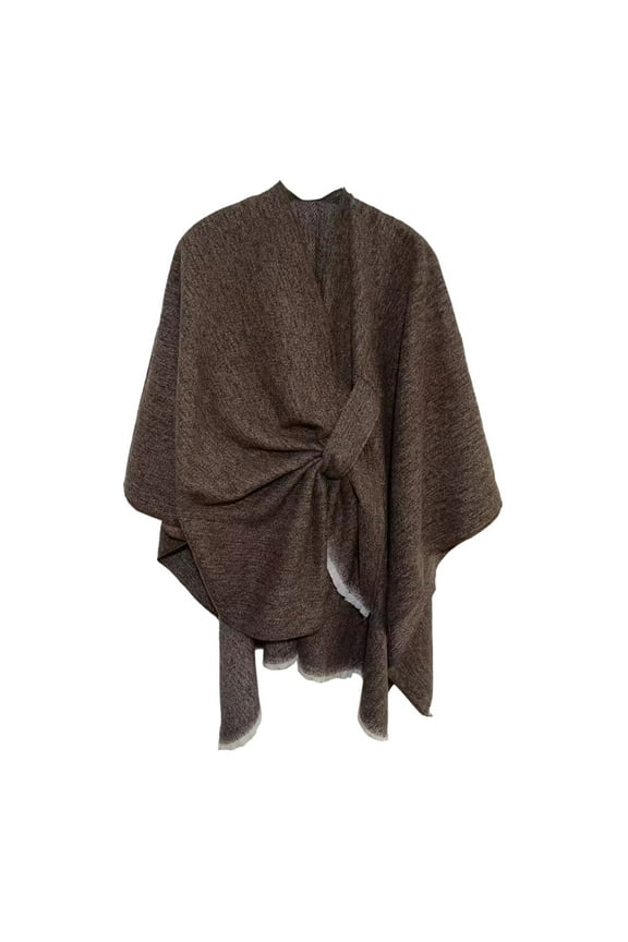 Kimonos,Poncho Sweater Women,Cape Coat,Shawl Wraps,Wrap Cardigan,Large Front Poncho Sweater Wrap Topper Knitted Elegant Shawls Cape for Fall Winter Coffee 1 One Size