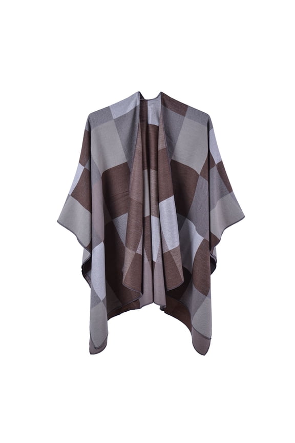 Kimonos,Poncho Sweater Women,Cape Coat,Shawl Wraps,Wrap Cardigan,New Split Shawl Fashionable Warm Scarf Double Sided Thickened Shawl D One Size