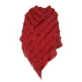 thumbnail image 1 of MSJUHEG Kimonos,Poncho Sweater Women,Cape Coat,Shawl Wraps,Wrap Cardigan,Poncho with Tassels Knitted Shawl Scarf Fringed Wrap Sweater Pullover Cape for Women Red One Size, 1 of 9