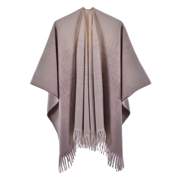 MSJUHEG Kimonos,Poncho Sweater Women,Cape Coat,Shawl Wraps,Wrap Cardigan,Shawl Wrap Poncho Sweater Open Front Cape for Fall Winter Khaki 1 One Size