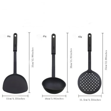 MSJUHEG Kitchen Utensils Cooking Utensils Set 3Pcs Nylon Spatulas Spoon Strainer For Nonstick Cookware Heat Resist Spatulas For Kitchen Kitchen Utensils Set A
