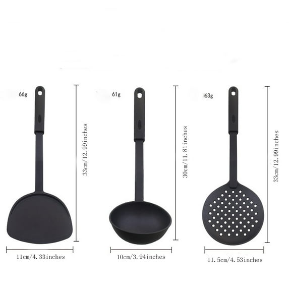 MSJUHEG Kitchen Utensils Cooking Utensils Set 3Pcs Nylon Spatulas Spoon Strainer For Nonstick Cookware Heat Resist Spatulas For Kitchen Kitchen Utensils Set B