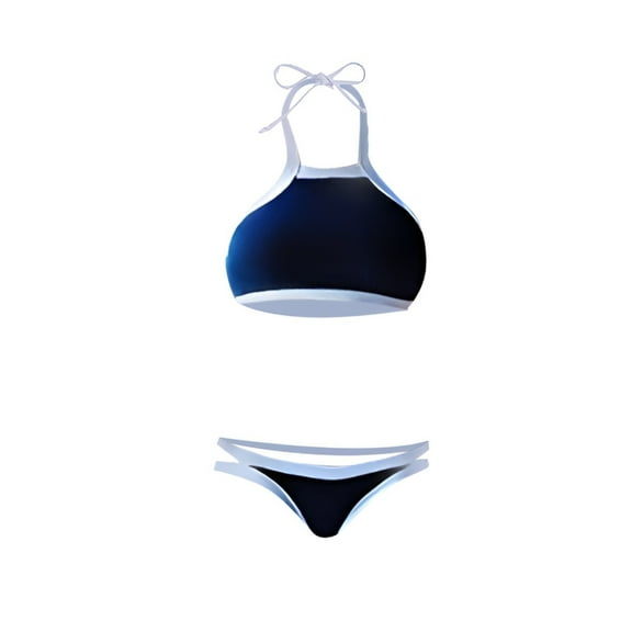 MSJUHEG Knot Front,Bathing Suits,Spaghetti Straps,Womens Bikini,Tummy Control Bikini for Women,Push Up,High Waisted Bikini Sets for Women Blue L