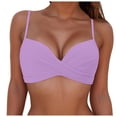 thumbnail image 1 of MSJUHEG Knot Twist,Bandeau Bikini Top,Plus Size Swim Top,Cut Out,Push Up Bikini Top,Tankini Tops,Bikini Tops for Women Purple L, 1 of 5