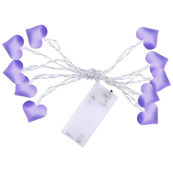 MSJUHEG Led Strip Lights Led Lights For Bedroom 1.5M 10 Lights Led Light String Led Fabric Heart Room Decoration Light Romantic Confession Led Lights Purple