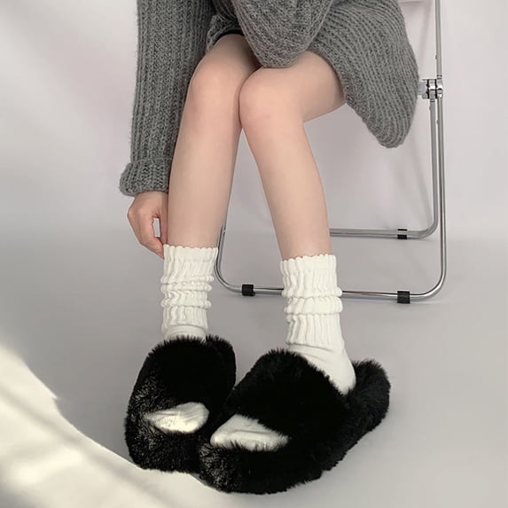 MSJUHEG Leg Warmers,Goth Accessories,80s Outfit for Women,Legwarmers,Ballet Leg Warmers,Warm Fashion Windproof Printing Mid Tube Socks Long Tube Cotton White One Size