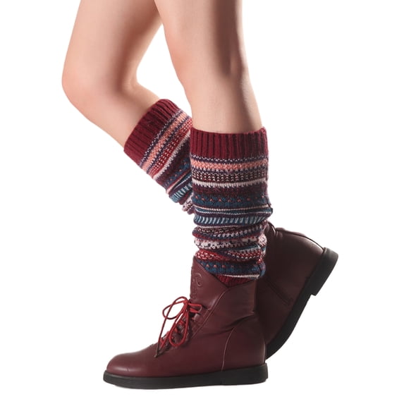 MSJUHEG Leg Warmers Leg Warmers For Women Long Leg Warmer Womens Men 80S Party Ribbed Knit Dance Sports Leg Warmer Winter Sock Arm Warmers Red One Size