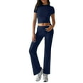 thumbnail image 1 of MSJUHEG Linen Pants Women Travel Outfits for Women Summer Outfits for Women 2 Piece Pants Set for Women Summer 2 Piece Outfits 2025 2 Piece Matching Summer Sleeveless Round Neck Tank Tops Blue S, 1 of 9