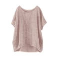 thumbnail image 1 of MSJUHEG Linen Tops for Women Womens Gauze Tops Women's Button-down Shirts Womens Short Sleeve Tops Oversized Tshirts for Women Linen Clothing for Women Linen Womens Clothing Bronze Xl, 1 of 4