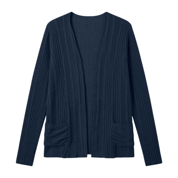 MSJUHEG Long Cardigans for Women Long Sleeve Sweaters Bolero Shrug Cardigan Sheer Crochet Tops Light Weight Cardigan Summer Cardigan Boho Cardigan Open Front Women's Fashion Navy S