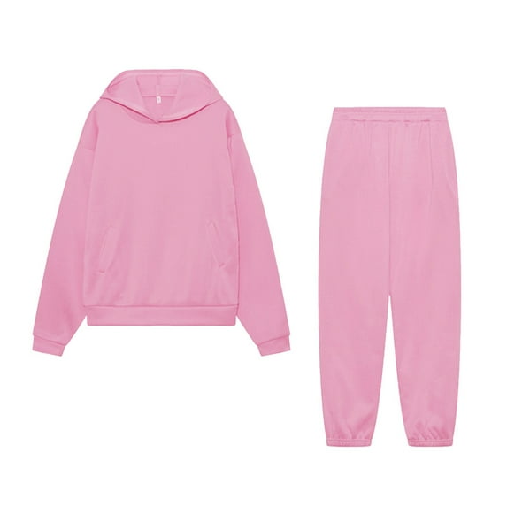 MSJUHEG Long Sleeve Workout Set,Jumpsuits for Women,Matching Sweat Sets for Women,Tracksuit for Women,Sports Sweater Waist Set Pants Two Set Sweater Pants,Jumpsuits for Women Casual Pink M