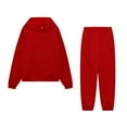 thumbnail image 1 of MSJUHEG Long Sleeve Workout Set,Jumpsuits for Women,Matching Sweat Sets for Women,Tracksuit for Women,Sports Sweater Waist Set Pants Two Set Sweater Pants,Jumpsuits for Women Casual Red 2XL, 1 of 4