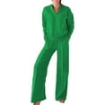 thumbnail image 1 of MSJUHEG Long Sleeve Workout Set,Jumpsuits for Women,Matching Sweat Sets for Women,Tracksuit for Women,Two Piece Outfits Sweatsuit Set Wide Leg Set,Wide Leg Jumpsuits for Women Green 3XL, 1 of 4