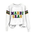 thumbnail image 1 of MSJUHEG Mardi Gras Outfit for Women Mardi Gras Shirt Women's Carnival Print Crew Neck Long Sleeve Top Long Sleeve Shirts for Women Hoodies for Women White S, 1 of 4