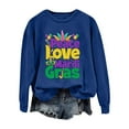 thumbnail image 1 of MSJUHEG Mardi Gras Sweater Long Sleeve Workout Tops for Women Mardi Gras Sweater for Women Sweatshirt for Women Long Shirt Shirts for Women Hoodies for Women Blue Xxl, 1 of 4