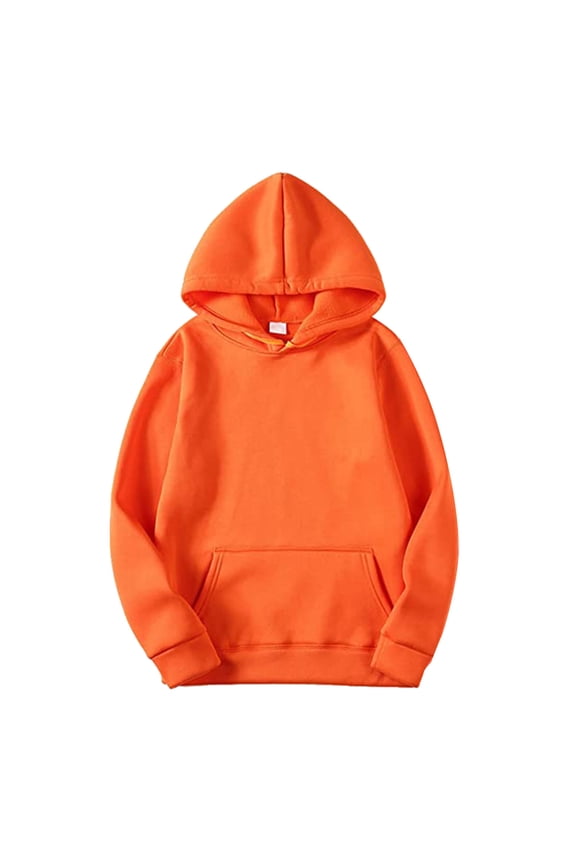 Mens Hoodies Hoodies Hoodie Round Neckline Long Sleeve Pullover Men Blouse Shirt Leisure Hooded Sweater Color Sweater Soft Top Blouse Hoodies For Men Hoodies For Guys Orange S