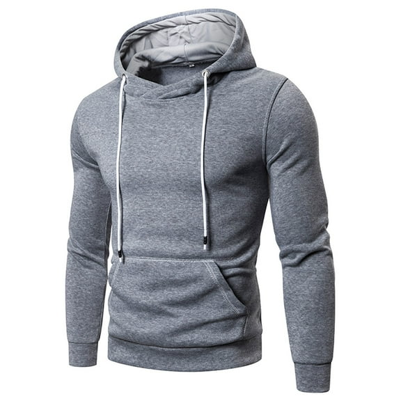 MSJUHEG Mens Hoodies Hoodies Hoodie Round Neckline Long Sleeve Pullover Men'S Sweater Solid Color Loose Large Size Hooded Sweater Top Hoodies For Men Hoodies For Guys Gray L