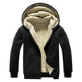 thumbnail image 1 of MSJUHEG Mens Hoodies Hoodies Hoodie Round Neckline Long Sleeve Pullover Winter Casual Plush Solid Hooded Coat Long Sleeve Zipper Pocket Coat Hoodies For Men Hoodies For Guys Black L, 1 of 9