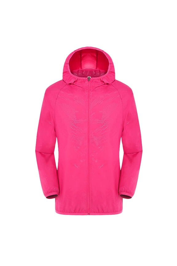 Mens Hoodies Hoodies Round Neckline Long Sleeve Men'S Women Casual Jackets Windproof Ultra-Light Rainproof Windbreaker Top Hoodies For Men Hoodies For Guys Hot Pink S