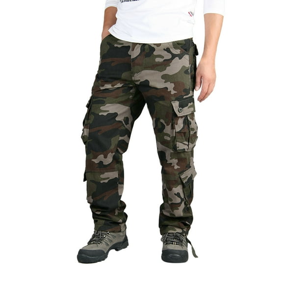 MSJUHEG Mens Pants Work Pants For Men Men Camouflage Outdoor Pants Multiple Pockets Overalls Large Size Trousers Cargo Pants For Men Camouflage L