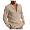 MSJUHEG Mens Shirts Long Sleeve Tops Blouse Round Neckline Long Sleeve