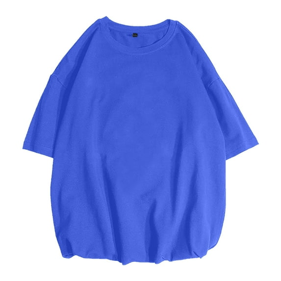MSJUHEG Mens Shirts Workout Tops Raglan Round Neckline Short Sleeve Men'S Oversized T-Shirt Lifestyle Apparel Workout And Fitness Casual Hip-Hop Top Shirts For Men Blue M