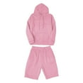 thumbnail image 1 of MSJUHEG Mens Shorts Hoodies For Men Mens Fashion Casual Color Matching Two Piece Hooded Pocket Lace Up Pullover Sweater Pants Set Lounge Sets For Women Pink S, 1 of 8