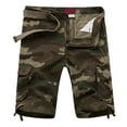 thumbnail image 1 of MSJUHEG Mens Shorts Men'S Shorts Male Plaid Camouflage Multi Pocket Zipper Buckle Cargo Pants Outdoor Shorts Tooling Shorts Shorts Men Green 3Xl, 1 of 2