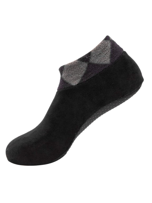 Mens Socks Womens Socks Men'S Winter Warm Double-Faced Fleece Bed Sock Non Slip Slipper Floor Socks Hot Thigh High Socks Black One Size