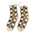 thumbnail image 1 of MSJUHEG Mens Socks Womens Socks Men Slipper Fuzzy Socks Fluffy Cozy Cabin Warm Winter Soft Thick Comfy Fleece Non Slip Home Socks Thigh High Socks Khaki One Size, 1 of 4