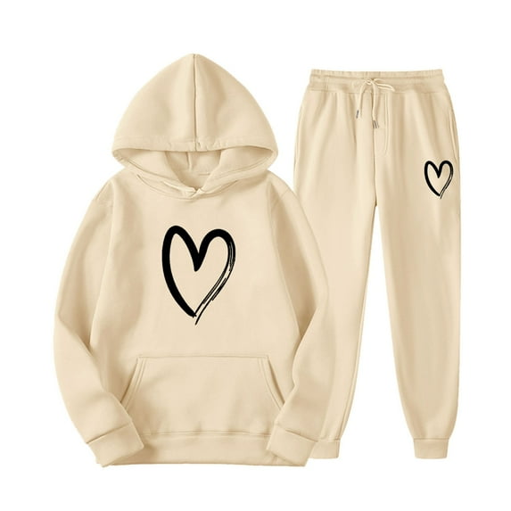 MSJUHEG Mens Sweatpants Hoodies For Men Jogging Suit 2 Piece Autumn Lightweight Sweatsuit Set Oversized Long Sleeve Hoodie Sweatshirt Tracksuit Jogger Sweatpants Lounge Sets For Women Khaki M