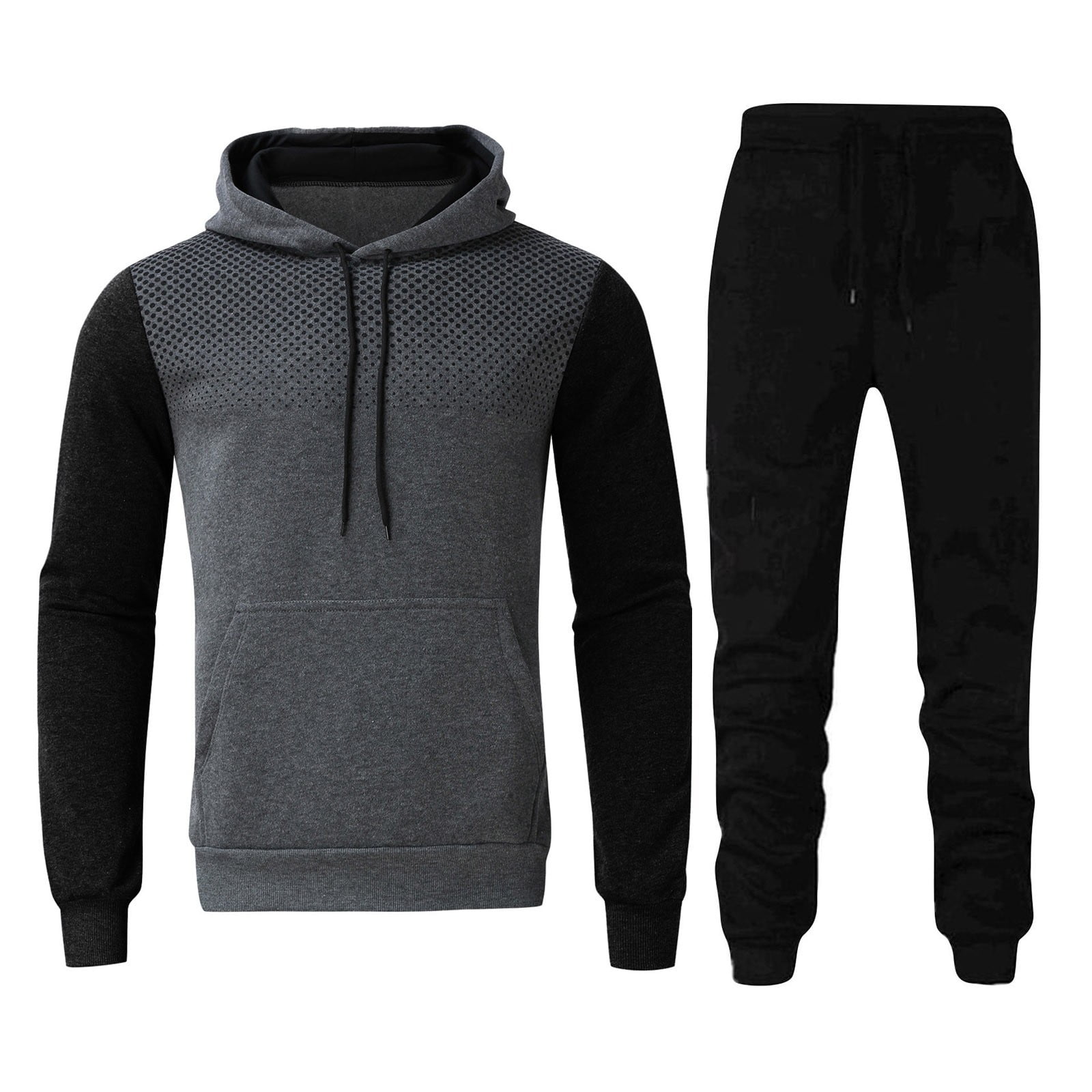Men's Full Size Long Sleeve Hoodie and Pants Set Plus Size main image 1